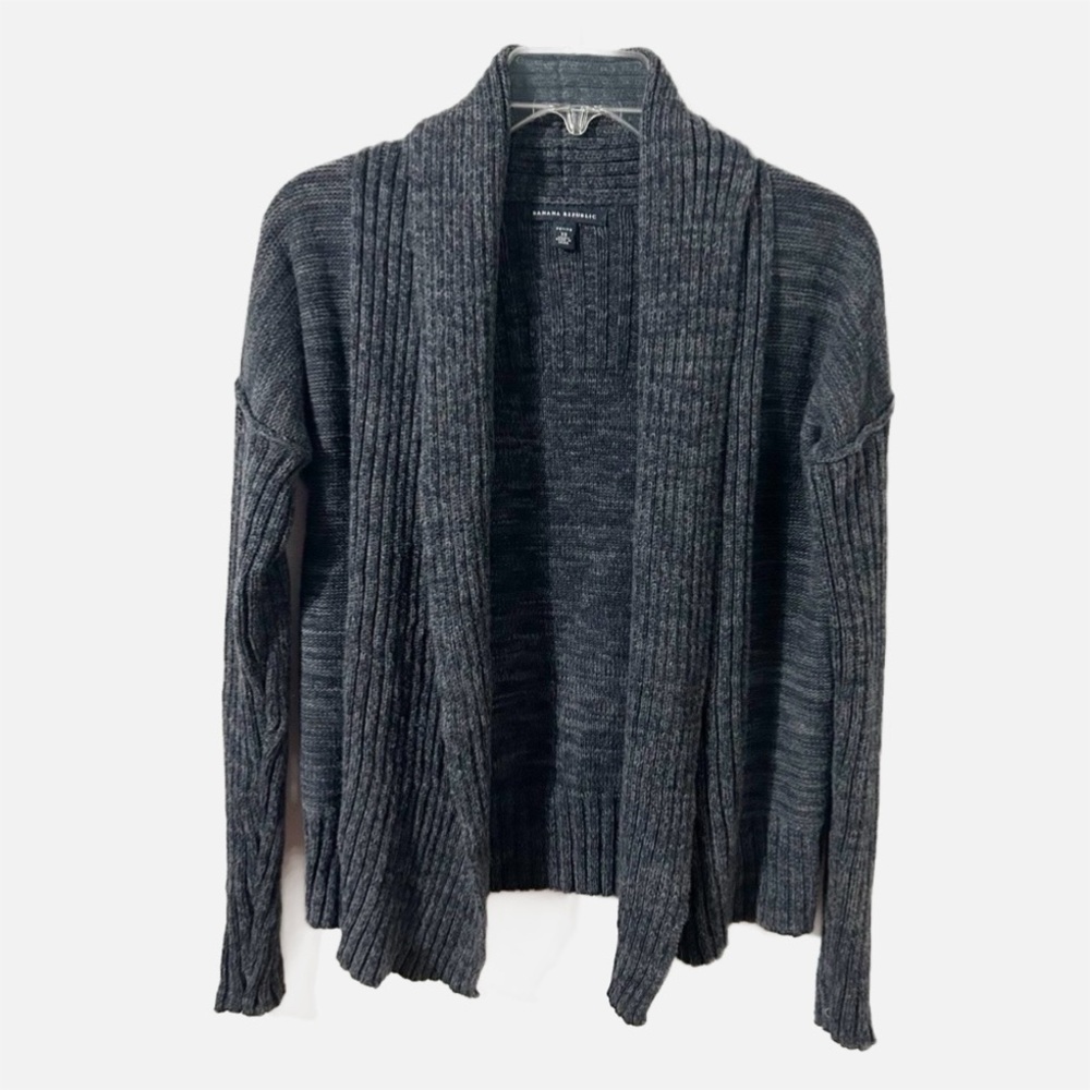 Banana Republic Chunky Open Front Cardigan Sweater Various Knits Shawl Collar 🩶